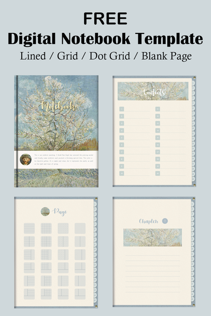 Free Vincent van Gogh Digital Notebook Template