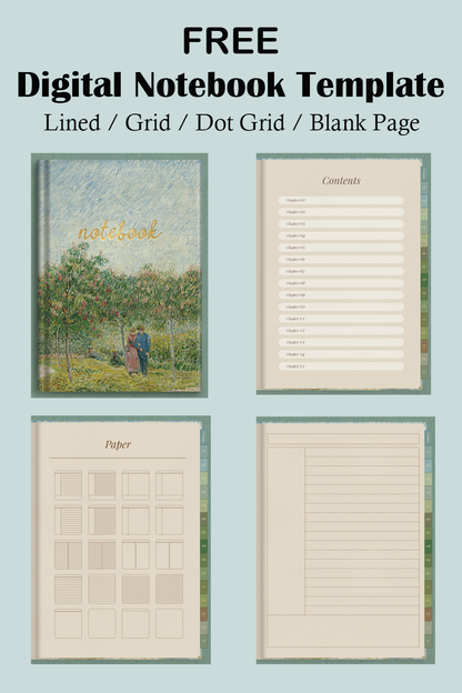 Free Vincent van Gogh Digital Notebook Template