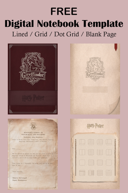 Free Harry Potter Digital Notebook Template