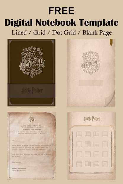 Free Harry Potter Digital Notebook Template