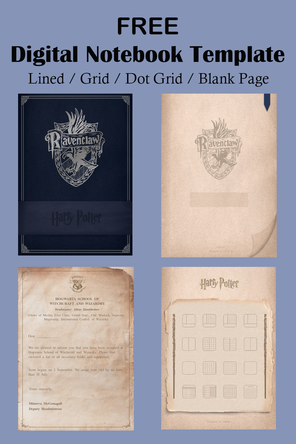 Free Harry Potter Digital Notebook Template