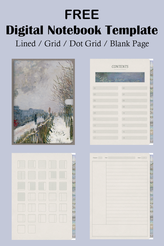 Free Claude Monet Digital Notebook Template